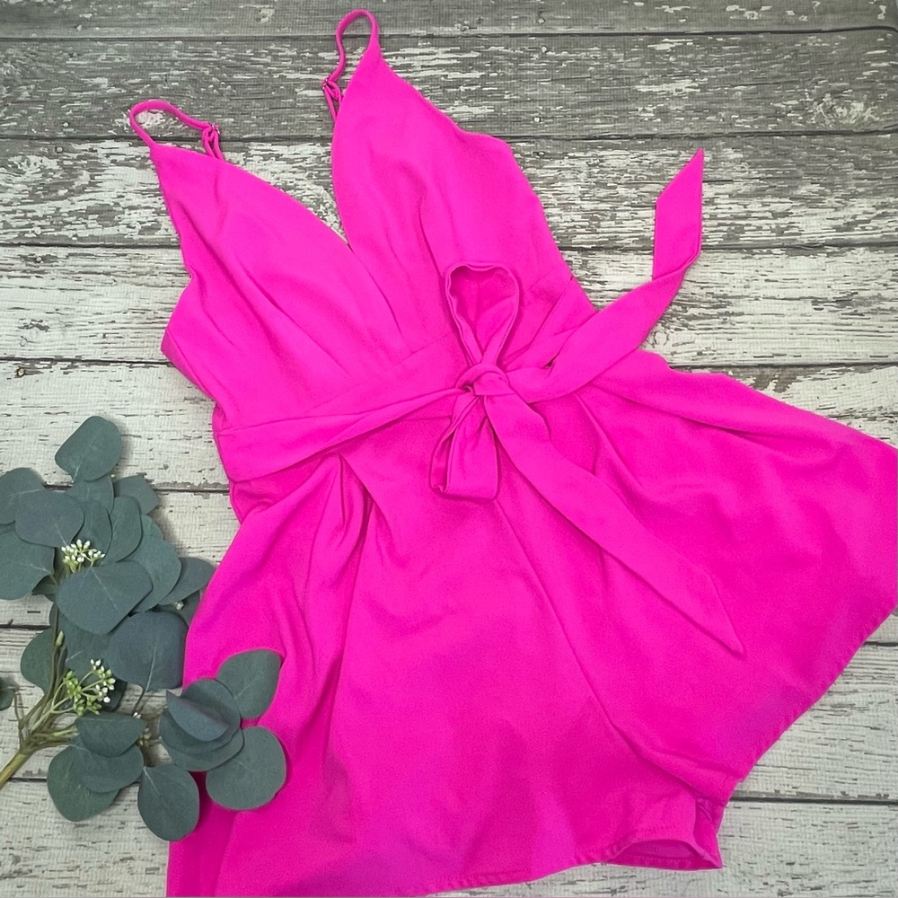 ANGL Plunge Tie Back Romper